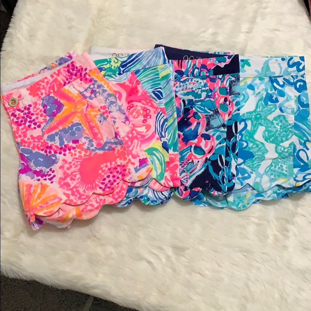 Bundle of 4 scalloped Lilly Pulitzer shorts